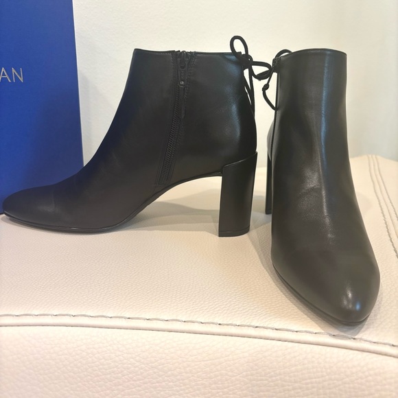 Stuart Weitzman Lofty Black Nappa Tie Back Bootie Size 8 New - Picture 8 of 11